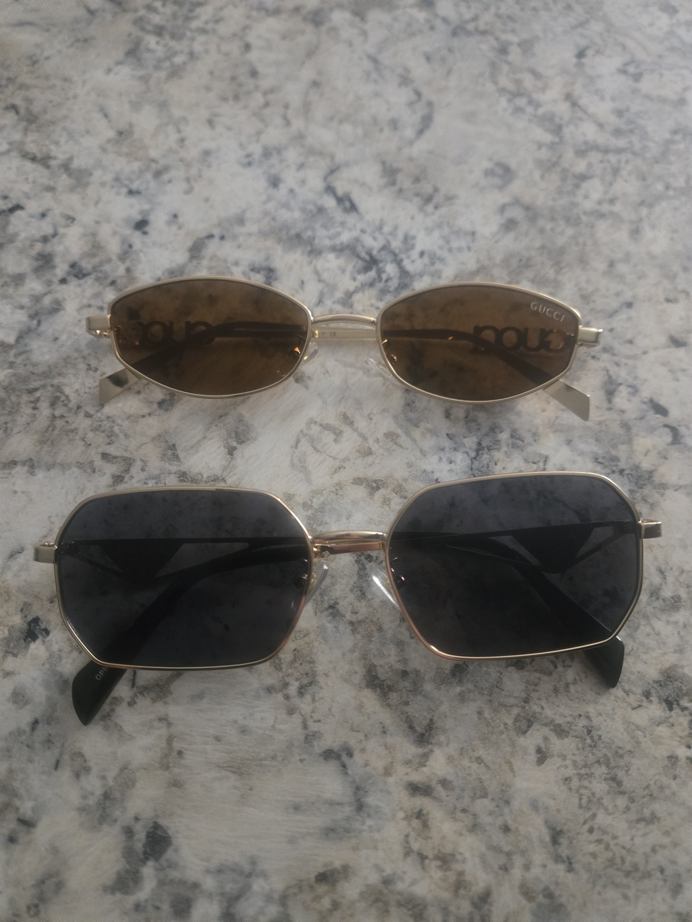 Gucci And PRADA Women’s Gold Frame Sunglasses - Brown Lenses
